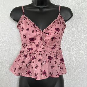 Francesca’s floral blush shirt NWT
